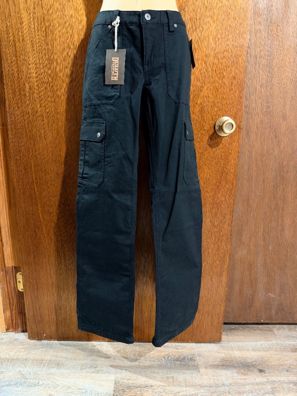 Duluth Trading Co Women Flex Fire Hose Curvesetter Cargo Work Pants Black